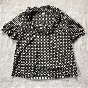 J. Crew Geometric Grey and White Top